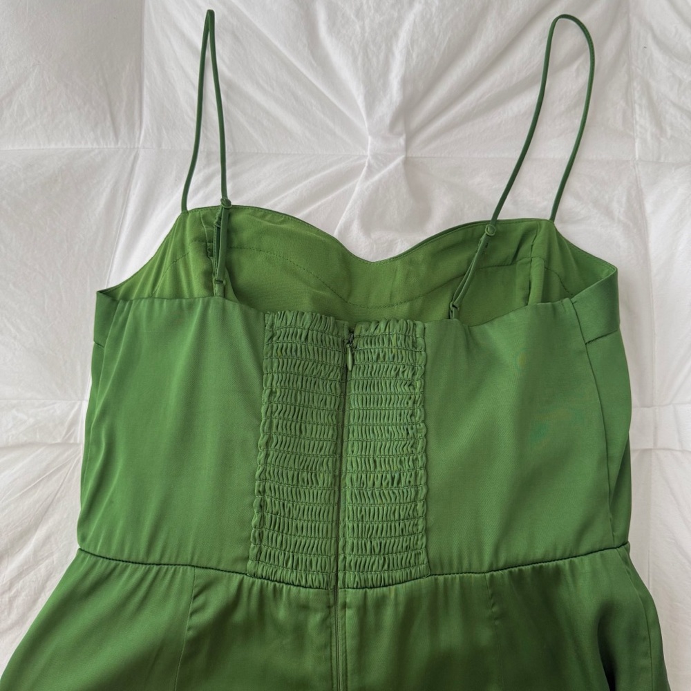 A&F Green Satin Midi Dress - Picture 6 of 6
